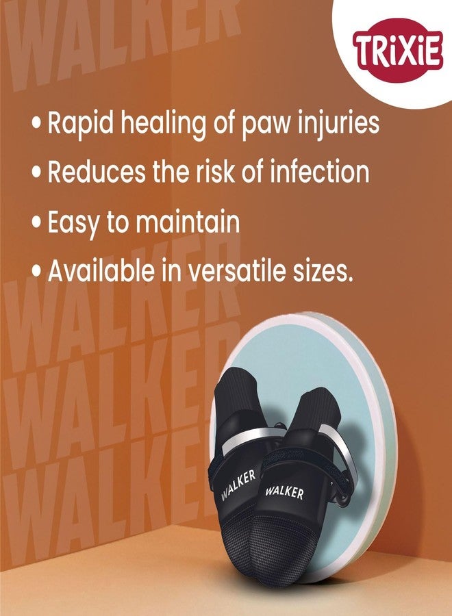 Trixie Walker Care Comfort Protective Boots for Dogs, Walking Shoes, Paw Protector for Dogs, Supports Paw Healing, Hook and Loop Fasteners, Black (M) - Image 5